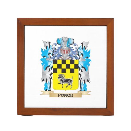 Ponce Coat of Arms _ Family Crest Desk Organizer