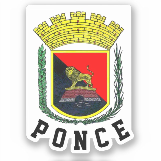 Ponce Coat of Arms - Puerto Rico Sticker (Front)
