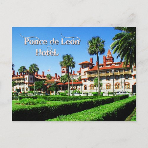 Ponce de Leon Hotel St Augustine Florida Postcard