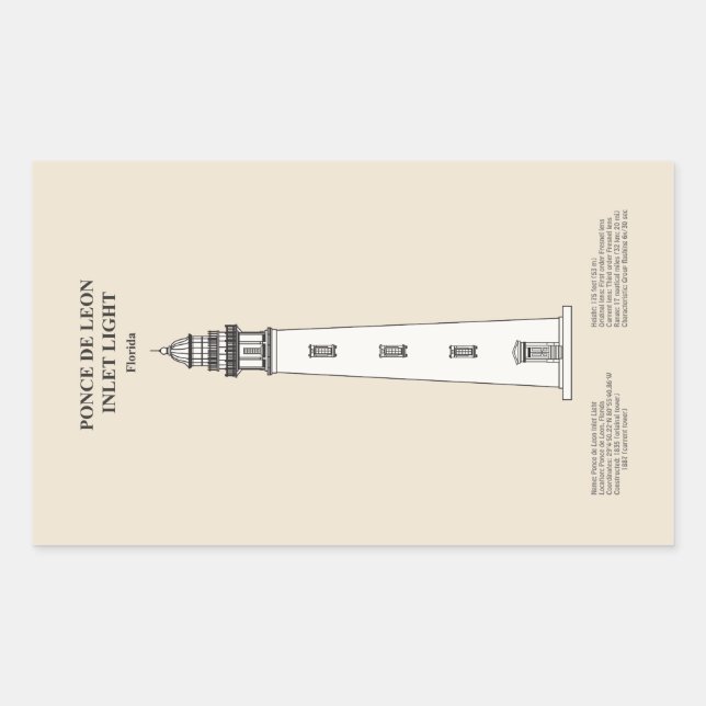 Ponce de Leon Inlet Lighthouse - Florida - SBD Rectangular Sticker (Front)