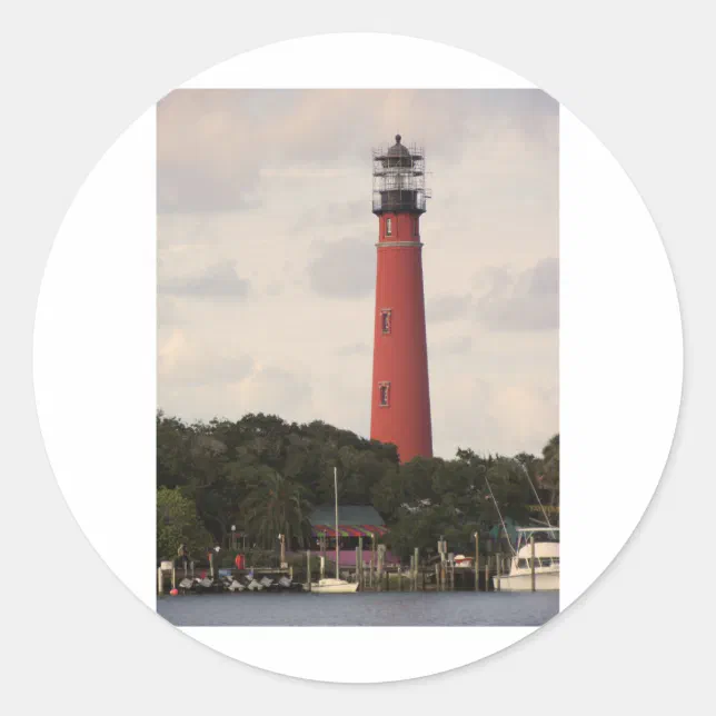 Round Lighthouse Sticker Ponce Inlet Lighthouse Classic Round Sticker | Zazzle