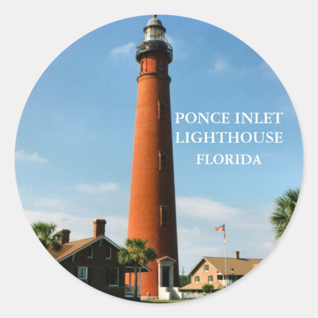 Ponce Inlet Lighthouse, Florida Round Stickers (Front)