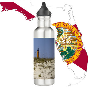 Ponce Inlet Lighthouse View from Beach Stainless Steel Water Bottle