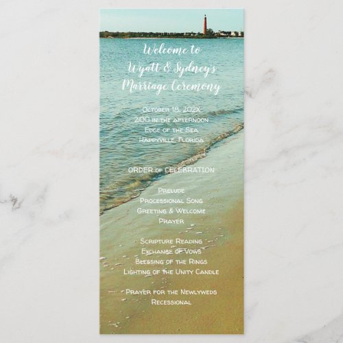 Ponce Inlet Tall Wedding Program Template