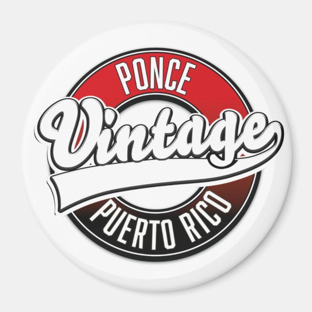 Ponce Puerto Rico retro logo Magnet (Front)