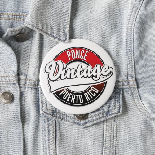 Ponce Puerto Rico vintage logo Button