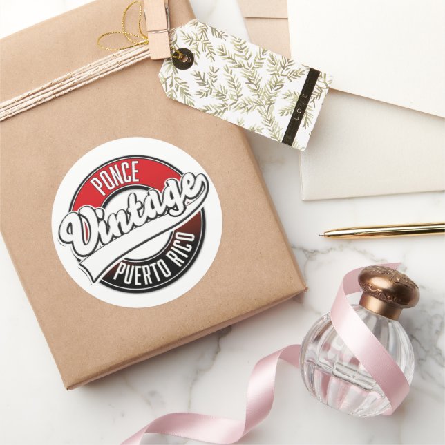 Ponce Puerto Rico vintage logo Classic Round Sticker (Gifting)