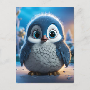 Poncho - A smooth baby penguin Holiday Postcard