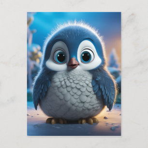 Poncho - A smooth baby penguin Holiday Postcard