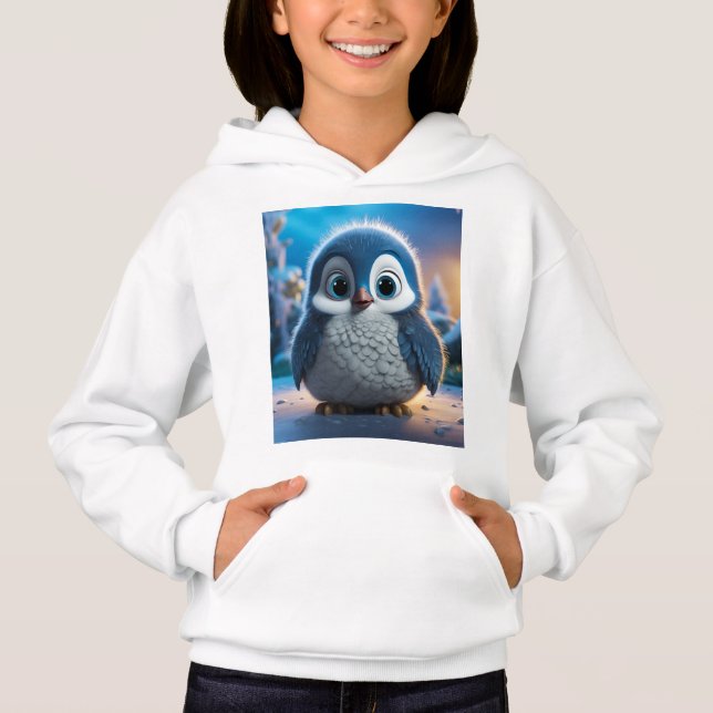 Poncho - A smooth baby penguin Hoodie (Front)