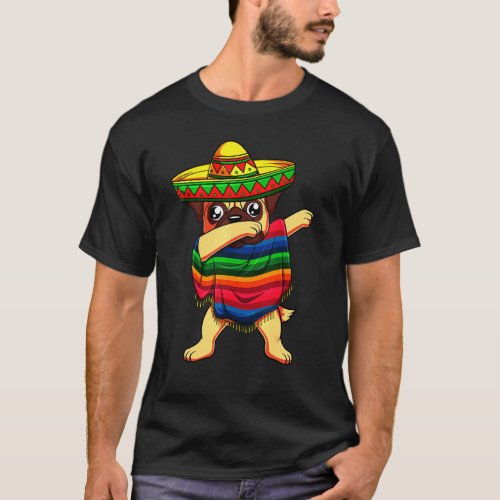 Poncho Sombrero Cinco De Mayo T_Shirt