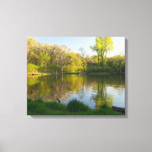 Pond and Lush Forest of Battle Creek Park Canvas Print