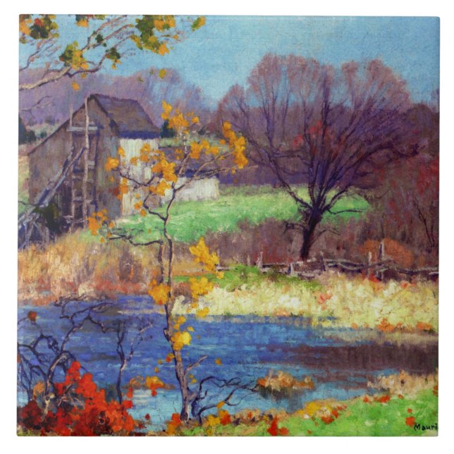 Pond at Old Lyme, Connecticut Ceramic Tile (Front)