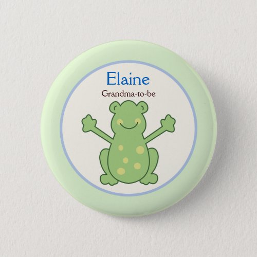 Pond Friends Frog Turtle NAME TAG Custom Button
