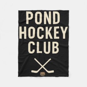 Pond Hockey Club Crossed Sticks Outdoor Winter Ice Fleece Blanket