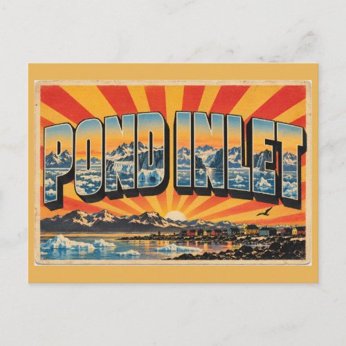 Pond Inlet NU Arctic Bay Mountain Art Postcard