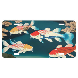 pond koi asian style license plate