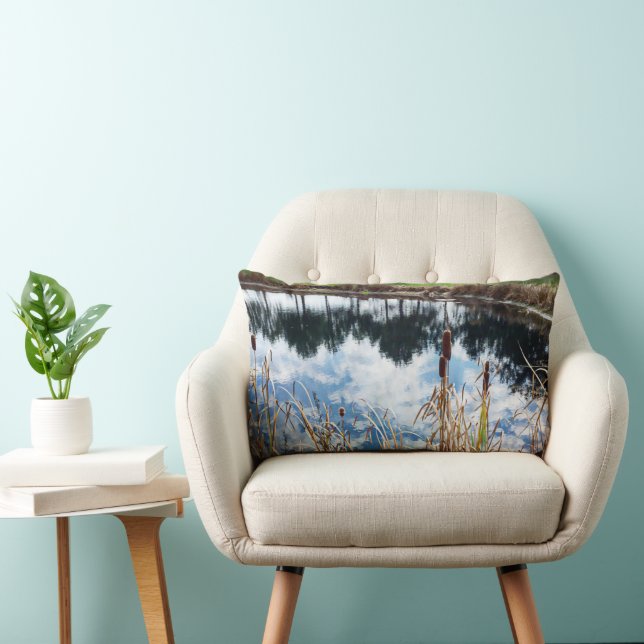Pond Landscape Nature Photography Art  Lumbar Pillow (Chair)