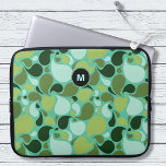 Pond Life Paisley Monogram Laptop Sleeve<br><div class="desc">This laptop sleeve is available in a variety of sizes and styles for electronics devices. Select yours from the drop down menu. Created with a pleasing simple paisley pattern in subdued aqua blue and olive green colors and black contrasts and ready for your own monogram.</div>