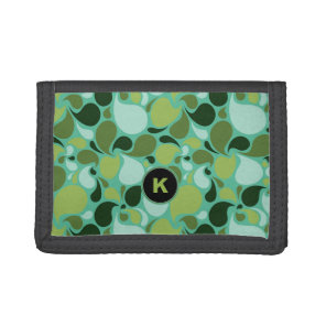 Pond Life Paisley Monogram Tri-fold Wallet