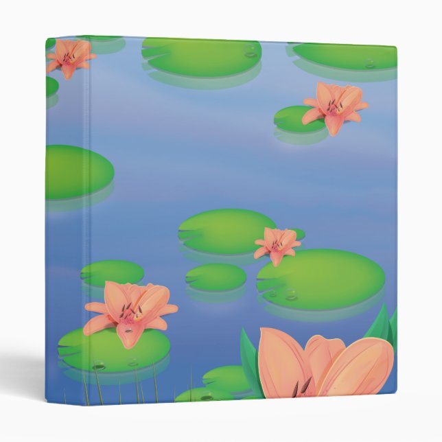 Pond Lilly Leafs 3 Ring Binder (Front/Spine)