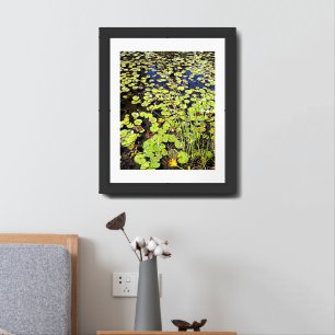 Pond Lily Pads and Reeds Floral Framed Art