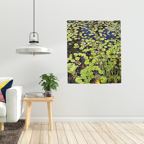 Pond Lily Pads and Reeds Photo Tapestry