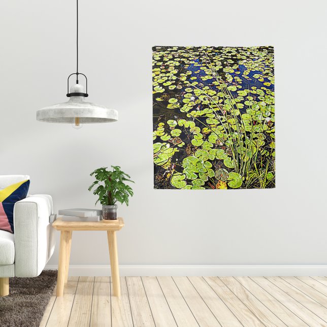 Pond Lily Pads and Reeds Photo Tapestry (Creator Uploaded)