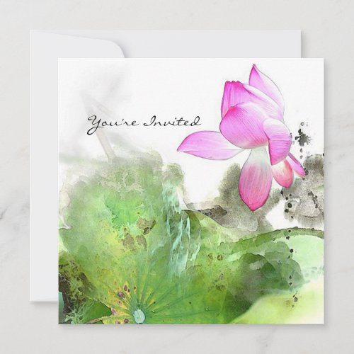 POND LOTUS l Chinese Brush Painting Art Announcements