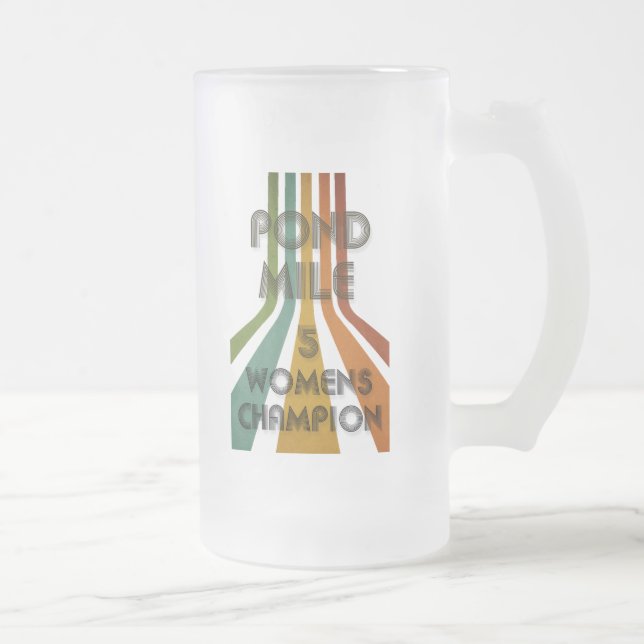 Pond Mile 5 Retro Women's Champion Frosted Glass Beer Mug (Right)