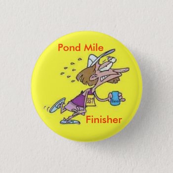 Pond Mile Finisher Button by GreenBusAdventures at Zazzle