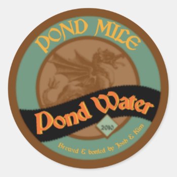 Pond Mile Pond Water Label by GreenBusAdventures at Zazzle