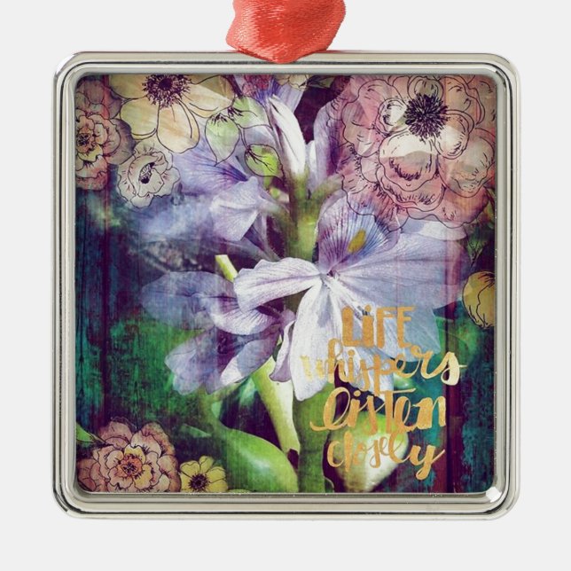 Pond Plant Flowers Metal Ornament (Front)