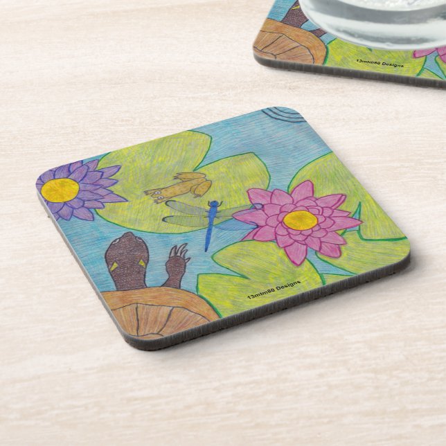 Pond Scene - Plastic Coaster (Left Side)
