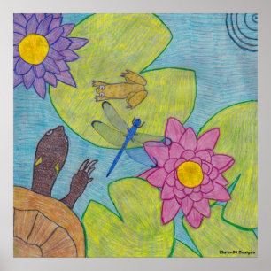 Pond Scene - Poster Print