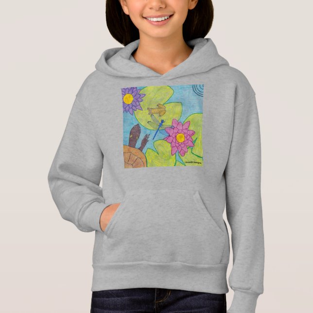Pond Scene (vivid) - Girl's Hoodie (Front)