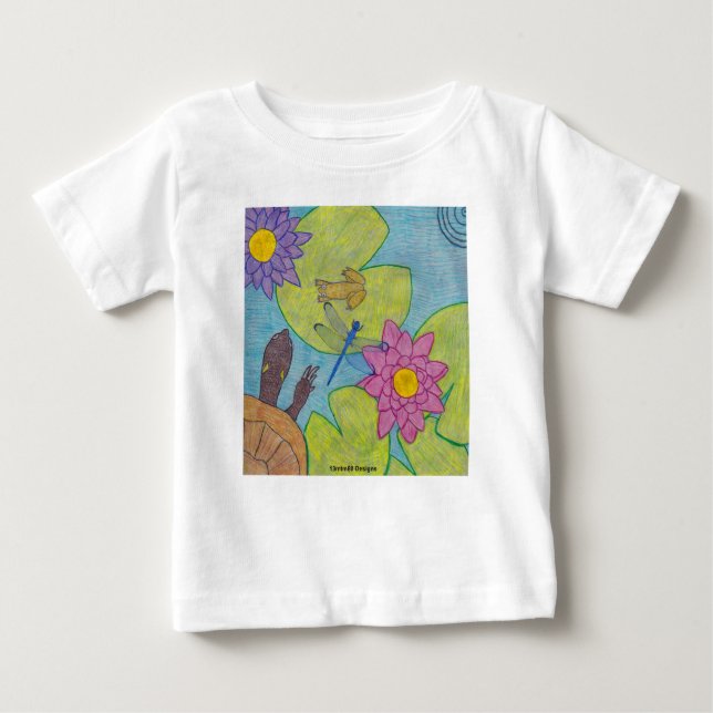 Pond Scene (white) - Baby T-Shirt (Front)