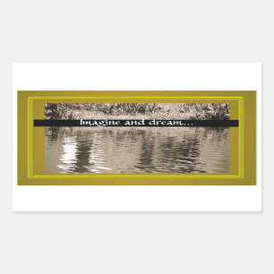 Pond Sepia Photograph Rectangular Sticker