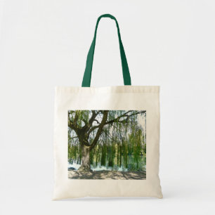 Pond through the Weeping Willow Tree Tote Bag