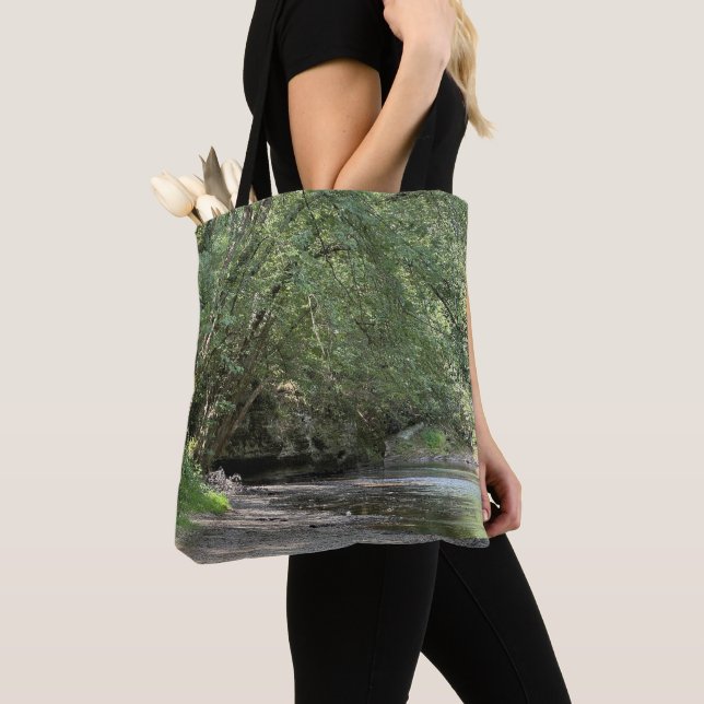 Pond under the Trees Tote Bag (Close Up)