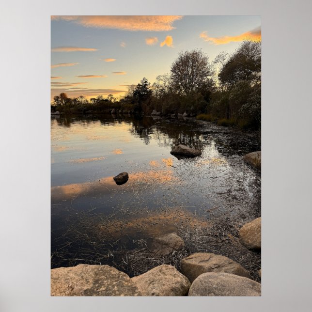 Pond Waterscape Sunset Photo Poster (Front)