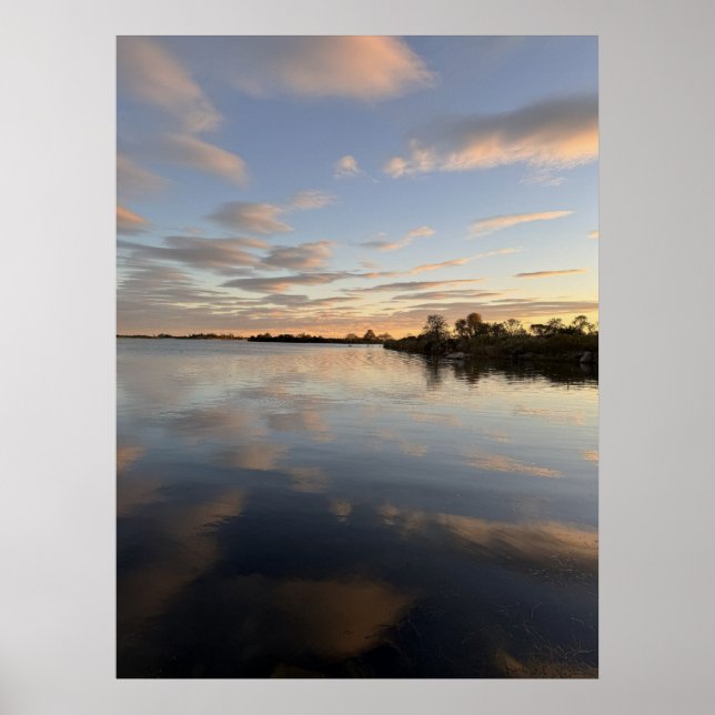 Pond Waterscape Sunset Photo Poster (Front)
