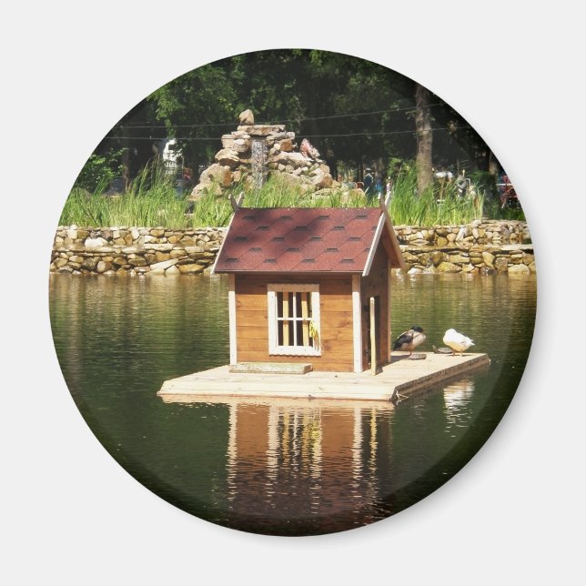 Pond  with bird house magnet (Front)