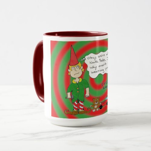 Pondering Elf Combo Mug 15 oz Mug