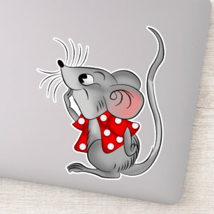 Pondering Mouse Vinyl Sticker