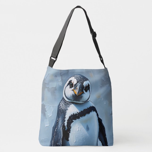 Pondering Penguin Crossbody Bag (Back)