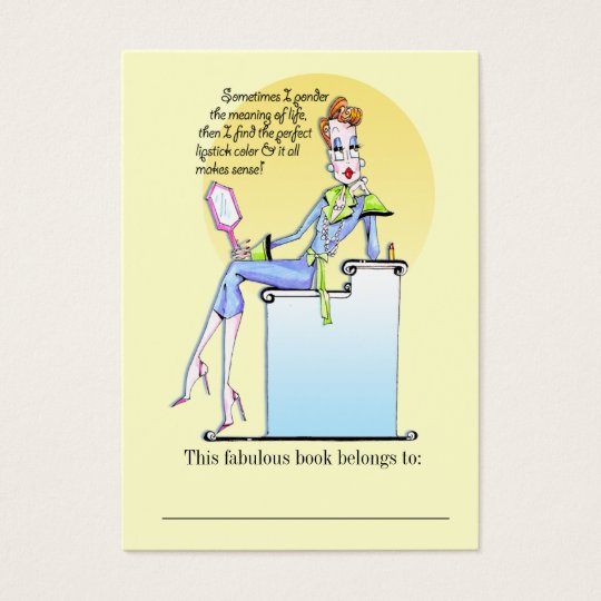 Pondering perfect lipstick color bookmark business card