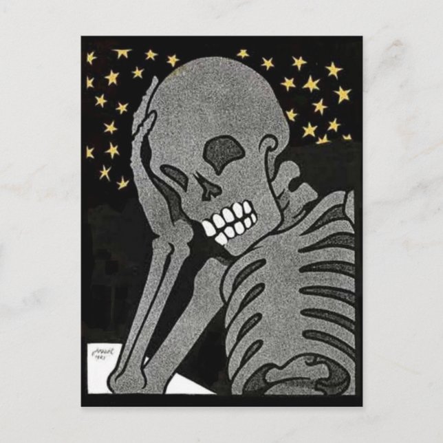 Pondering Skeleton postcard (Front)
