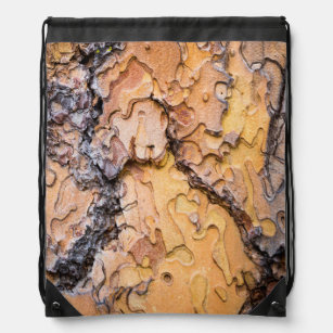 Ponderosa pine bark, Washington Drawstring Bag