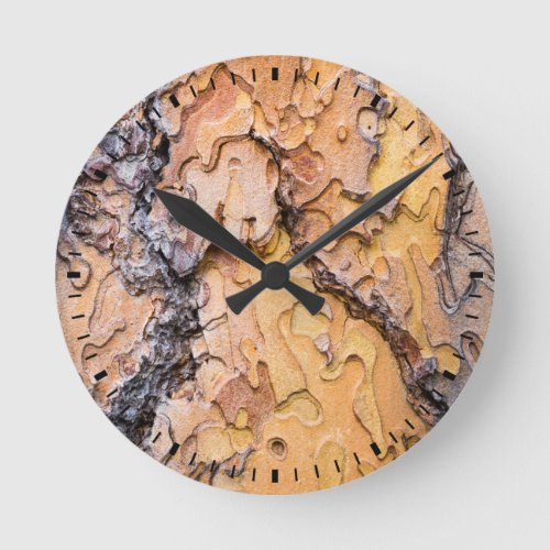 Ponderosa pine bark Washington Round Clock